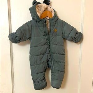 H&M Green Hooded Baby Snowsuit Bunting